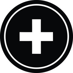 Obraz premium Plus Sign in Circle Icon