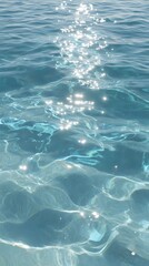 Obraz premium The water is a clear light blue gradient, resembling the sea. The water surface has a sparkling light effect