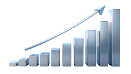  Business Growth Bar Chart Icon Transparent Background PNG