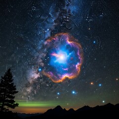 Cosmic Bloom Over Whispering Peaks