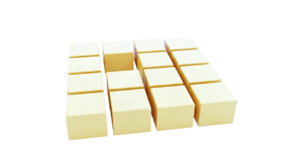 Arrangement of Yellow Cubes