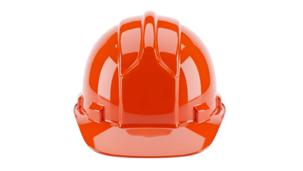 Orange Hard Hat isolated on a transparent background construction helmet safety gear
