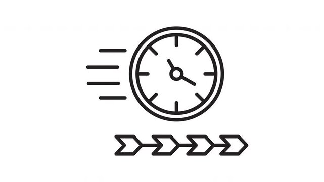 Clock moving quickly illustrates time management, suitable for business presentations, productivity concepts, educational materials, and timerelated designs.