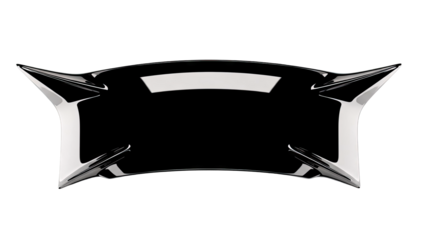 Abstract Glossy Black and Chrome Design Element