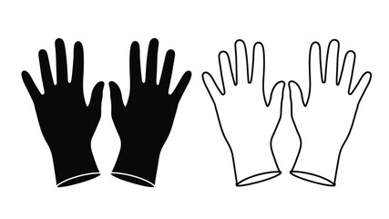 Obraz premium Pair of hands illustrated in contrasting black and white monochrome styles