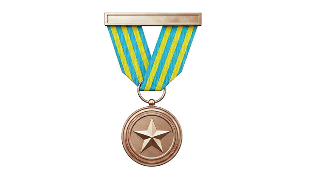 Bronze Star Medal with Blue and Yellow Ribbon
