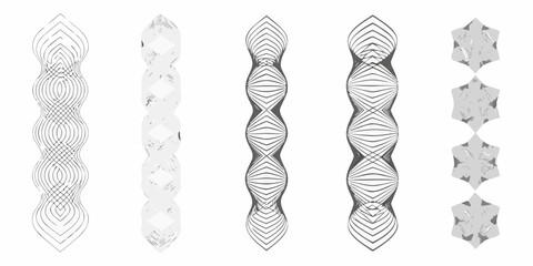 Abstract geometric shapes a series of curved and star like designs