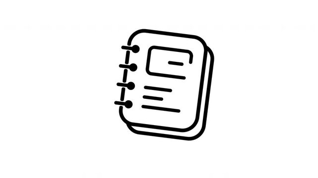 Spiral bound notepad icon suitable for stationery, office, school materials, list making, writing, creativity, journaling, organization concepts.
