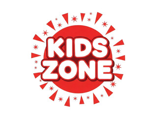 Vibrant kids zone circle with celebratory design isolated on transparent background
