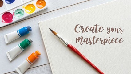 Empty Canvas and Artist Supplies Ready to Create