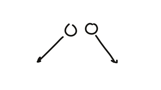 Hand-Drawn Diverging Arrows Choice Illustration