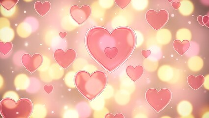 A radiant display of intertwining hearts in warm glow