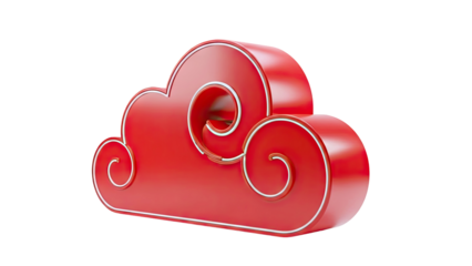 Red Cloud Symbol with Swirls