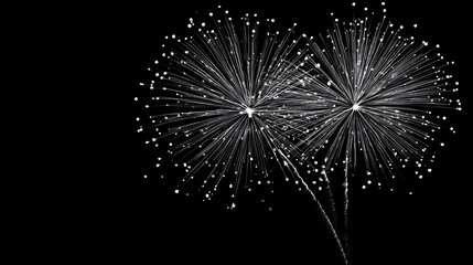 Fototapeta premium New Year fireworks background image, New Year celebration, Spring Festival fireworks, pure black background
