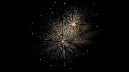 Obraz premium New Year fireworks background image, New Year celebration, Spring Festival fireworks, pure black background