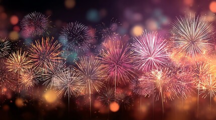 Fototapeta premium New Year fireworks background images, New Year celebrations, Spring Festival fireworks