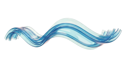 Abstract Blue Wave of Liquid Form