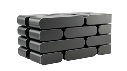 Abstract Dark Gray Rounded Bricks Wall