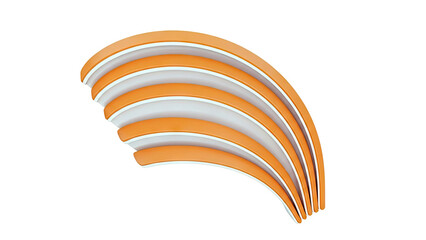 Abstract orange and white curved layers