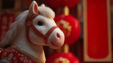 New Year's White Horse, Year of the Horse, Horse Year Mascot, Year of the Horse (Benmingnian)