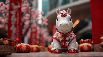 New Year's White Horse, Year of the Horse, Horse Year Mascot, Year of the Horse (Benmingnian)