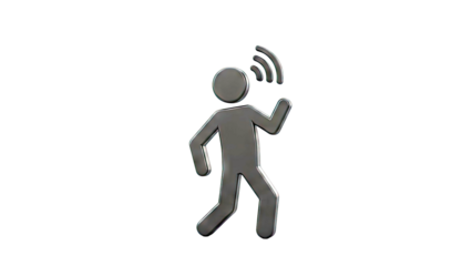 Black human figure with Wi-Fi signal symbol