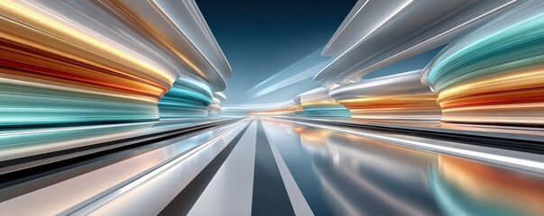 Abstract blue light speed background with futuristic glowing streaks and dynamic motion