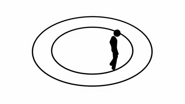 Person Walking in Circles - A Symbolic Representation of Repetition.