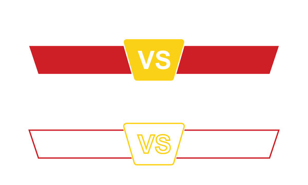 Versus comparison banner design. Abstract versus graphic showing  sides with VS symbol, used for comparison, competition, debate, or choice concepts.
