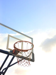basketball hoop against during at sunset