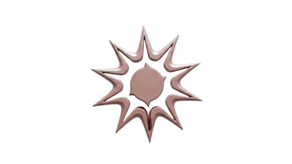3D Render of a Copper Starburst with Central Shield Emblem