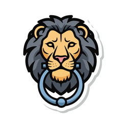 A lion's head with a ring in its mouth