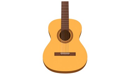 Obraz premium Illustration of a classical guitar with a light brown body.