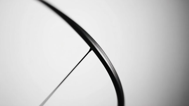 A minimalist arc of a taut bowstring and arrow. STEM education sheets, lab safety posters, designed for biotech research communications and STEM education and laboratory safety posters.