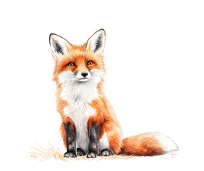 Obraz premium Realistic Illustration of a Red Fox Walking in a Natural Setting with Detailed Fur Texture