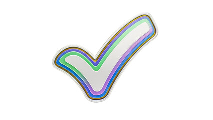 Layered Check Mark Symbol with Pastel Colors