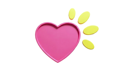 Pink Heart with Yellow Petals