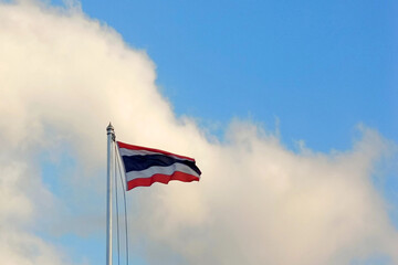 flag of thailand on blue sky background