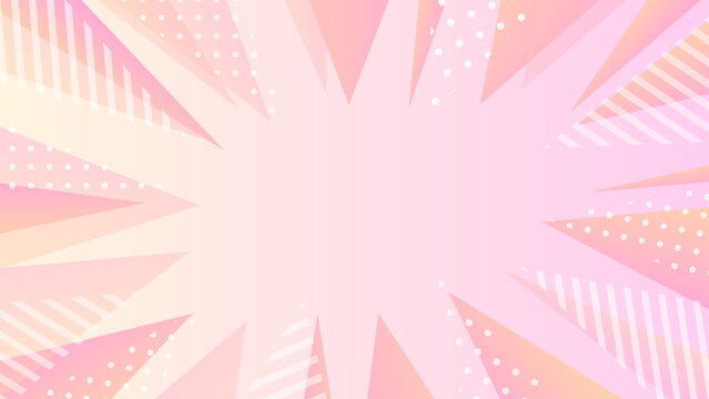 淡いピンクの集中線グラデーション背景　セールやキャンペーンに使える16:9フレーム