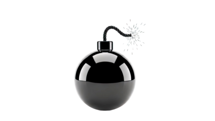 Cartoon Bomb with lit fuse