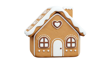 Gingerbread House with Icing and Heart Decoration