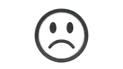 3D Black Sad Face Emoji Icon