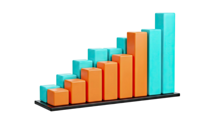 3D Bar Chart Growth Concept