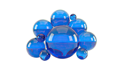Cluster of Blue Glass Spheres
