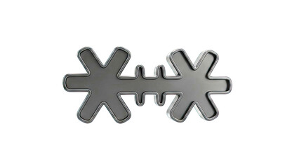 Obraz premium Black interlocked abstract shapes on white background