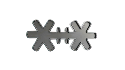 Black interlocked abstract shapes on white background