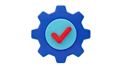 Gear with Checkmark Icon