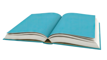 Open Teal Hardcover Book