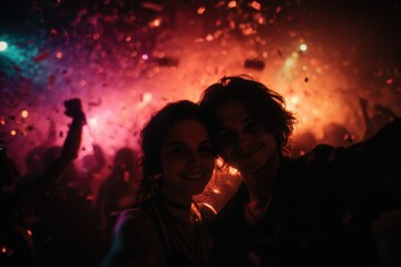 Capturing Joy: A Colorful Night of Celebration, Laughter, and Togetherness Amidst the Vibrant Lights and Confetti of a Memorable Party Experience