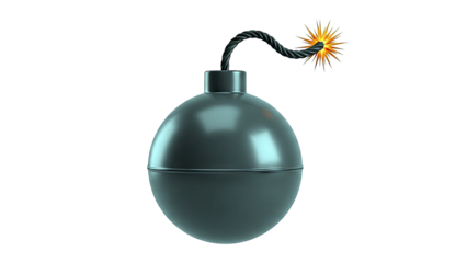 Black Bomb with Burning Fuse